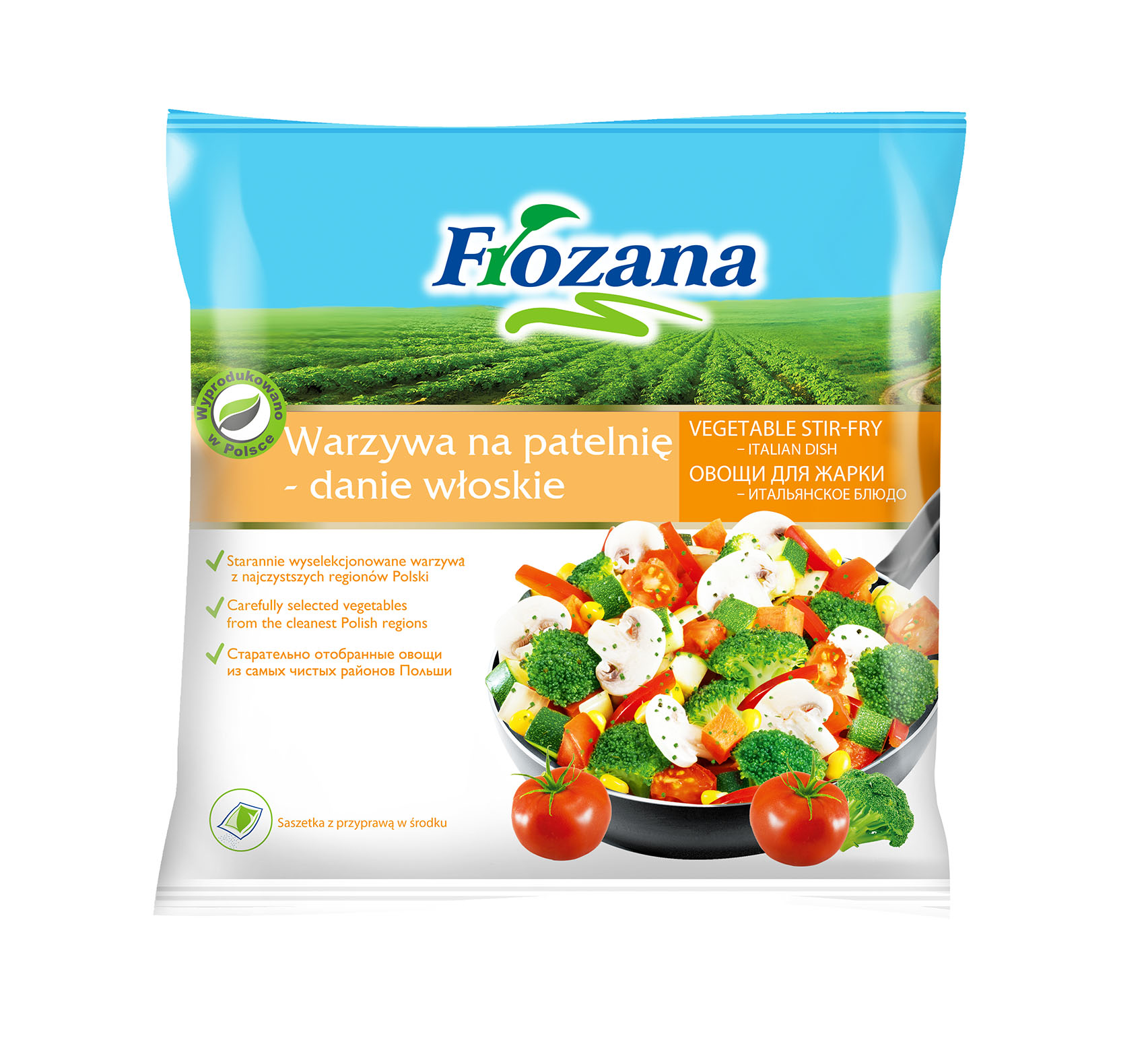 Dārzeņu maisījums cepšanai Itāļu gaumē, saldēts 400g, Frozana