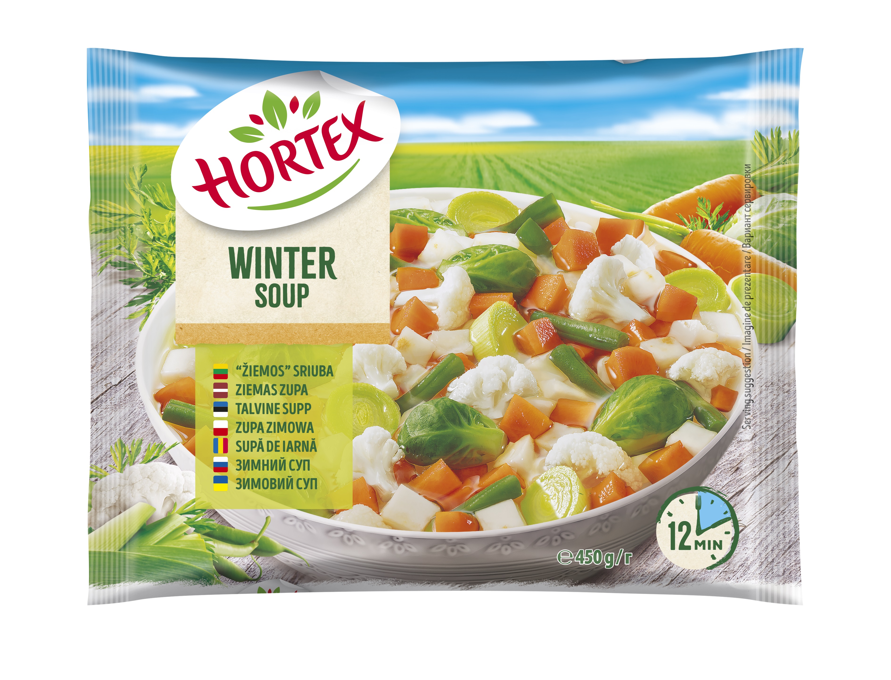 Dārzeņu zupa saldēta Ziemas 450g, Hortex