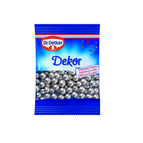 Dekori ēdieniem Sudraba graudi 10g, Dr.Oetker