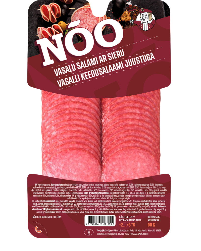 Desa salami Vasaļu ar sieru 90g, NOO Cepeškungs