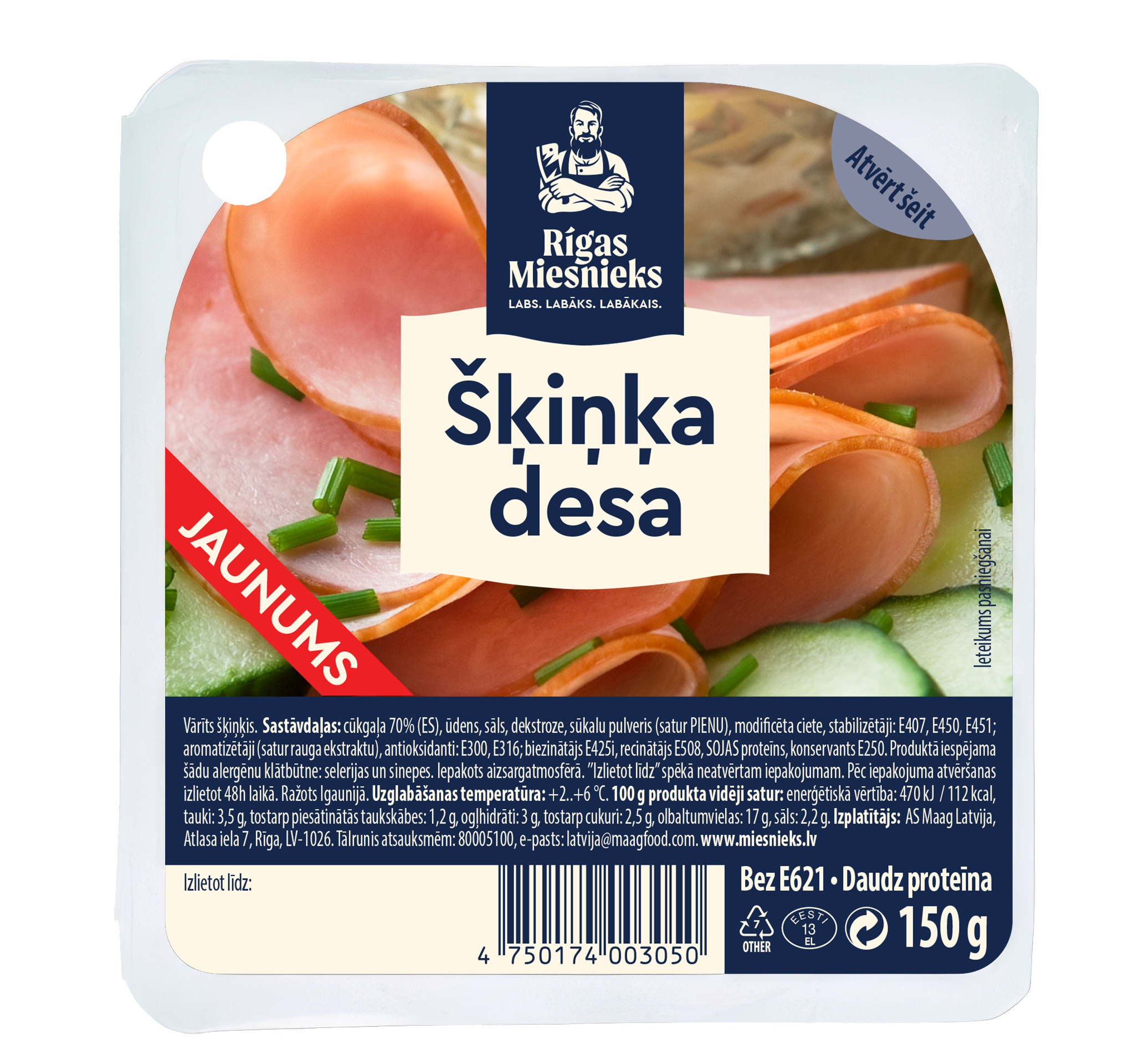 Desa šķēlēs Šķiņķa 150g, RM