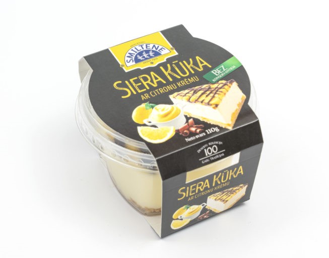 Deserts Mini siera kūka ar citrona krēmu 110g, Smiltene