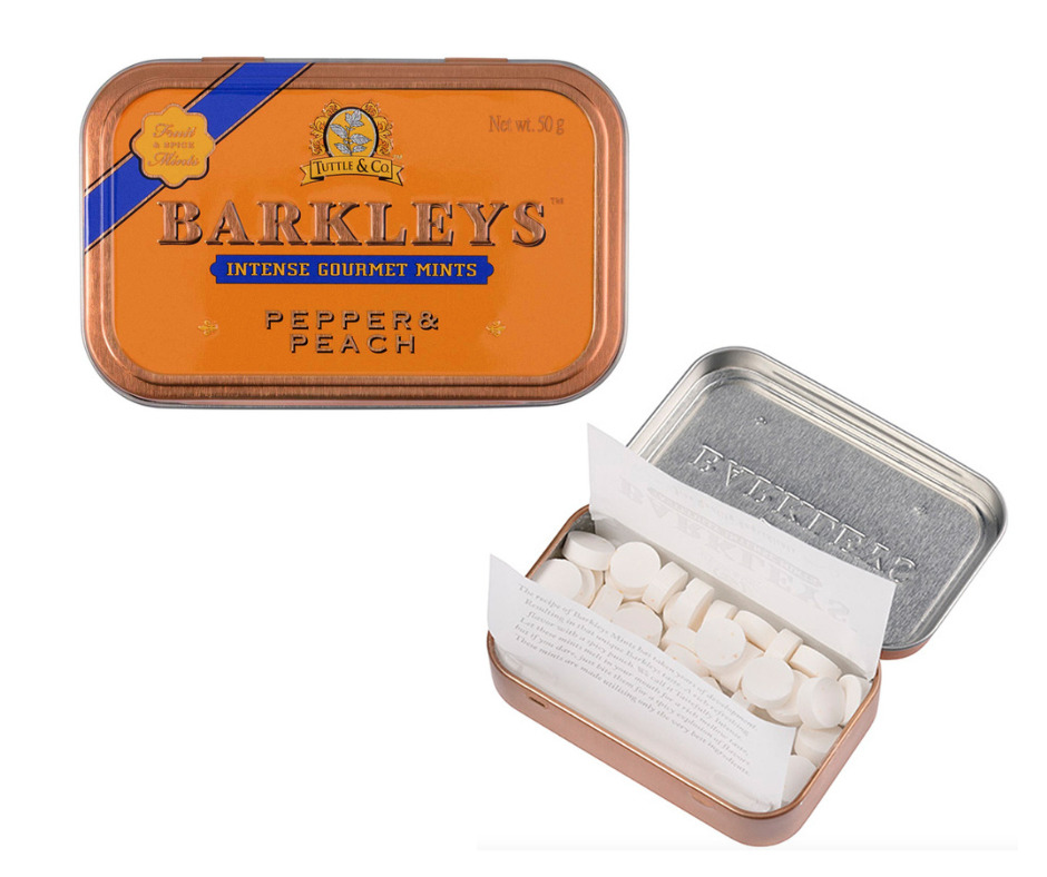 Dražejas piparmētra, pipari  and  persiks 50g, Barkleys