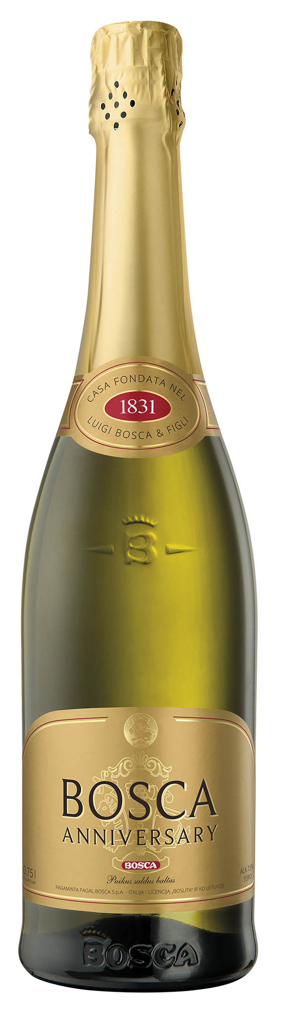 Dz.vīns Bosca Anniversary Gold saldais 7.5% 0.75l