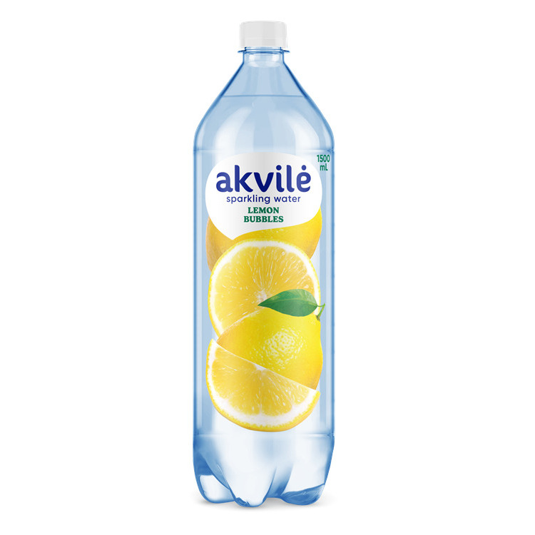 Dzeramais ūdens Akvile ar citrona garšu, viegli gāz. 1.5l