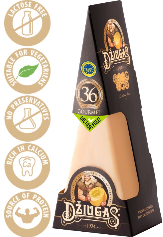 Džiugas 40% cietais siers 36mēn GOURMET 180g