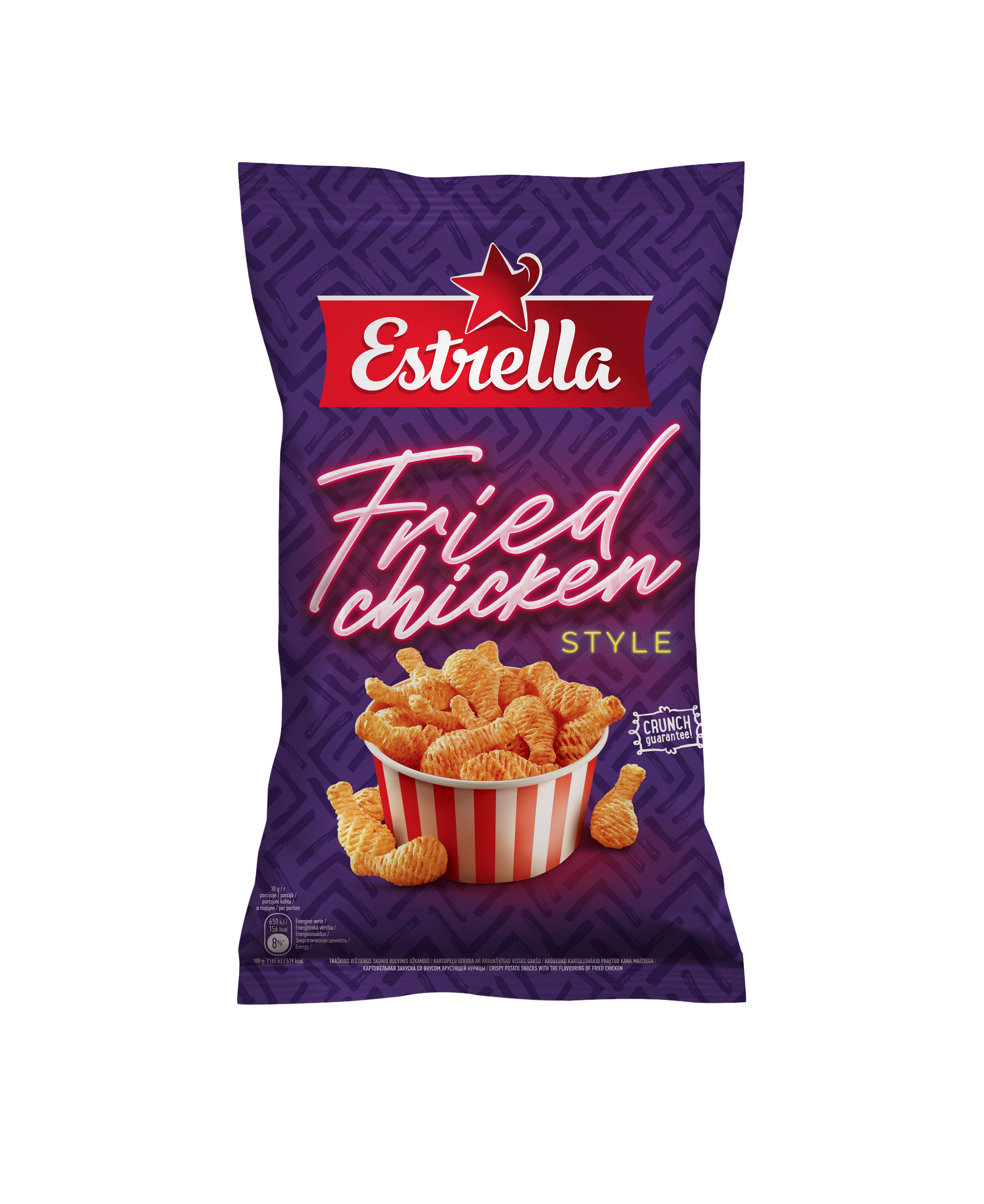 Ekstrūderi ar grilētu BBQ vistas garšu 110g, Estrella