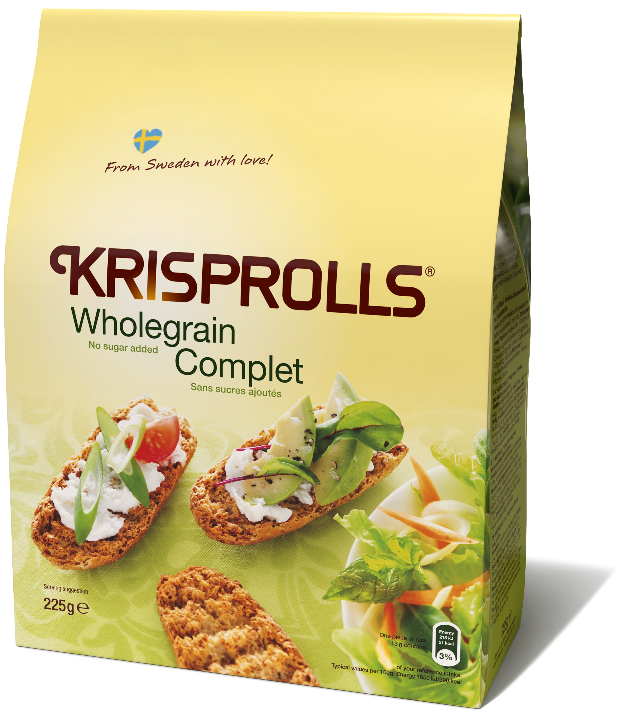 Grauzdiņi pilngraudu bez cukura 200g, Krisprolls