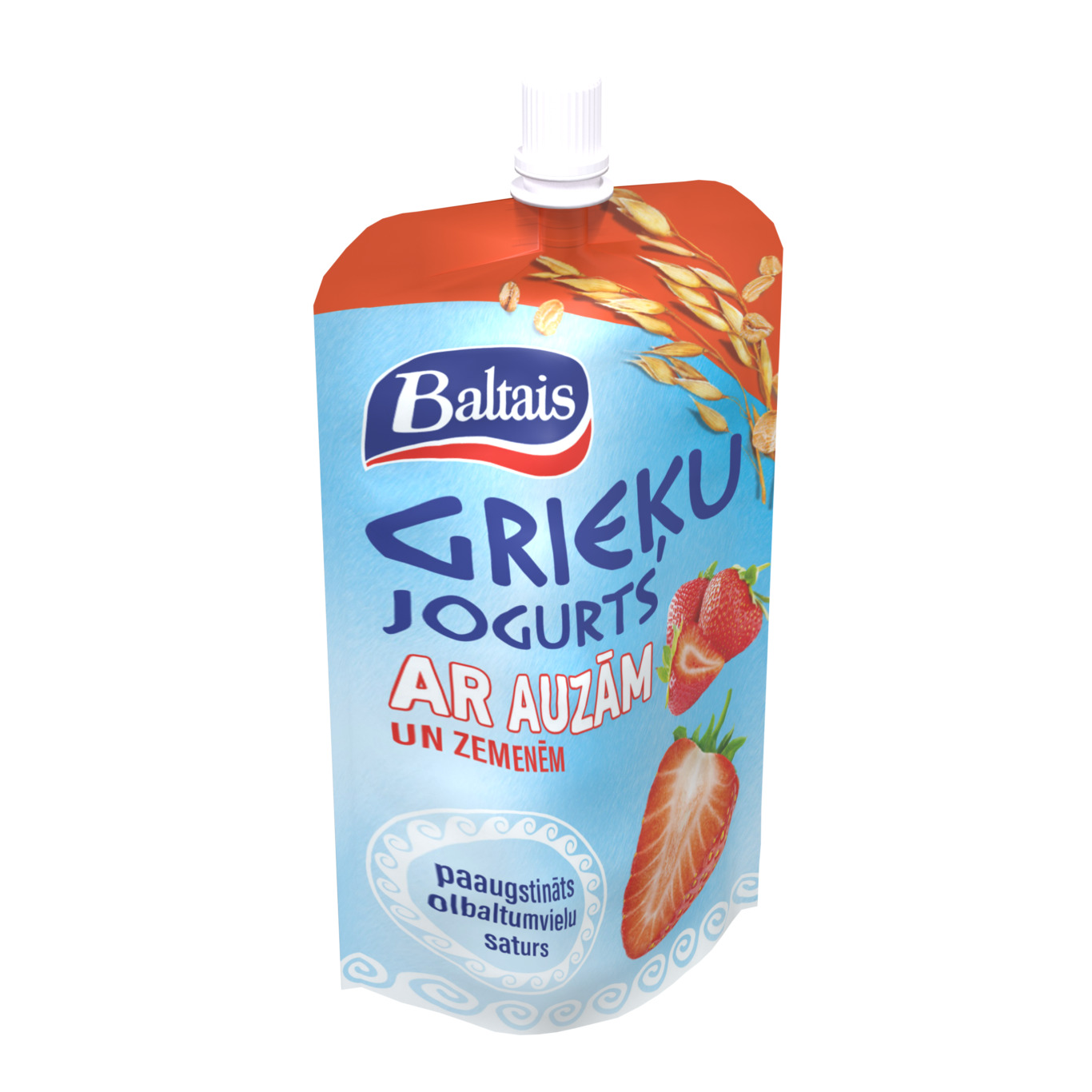 Grieķu jogurts ar auzām un zemenēm 180g