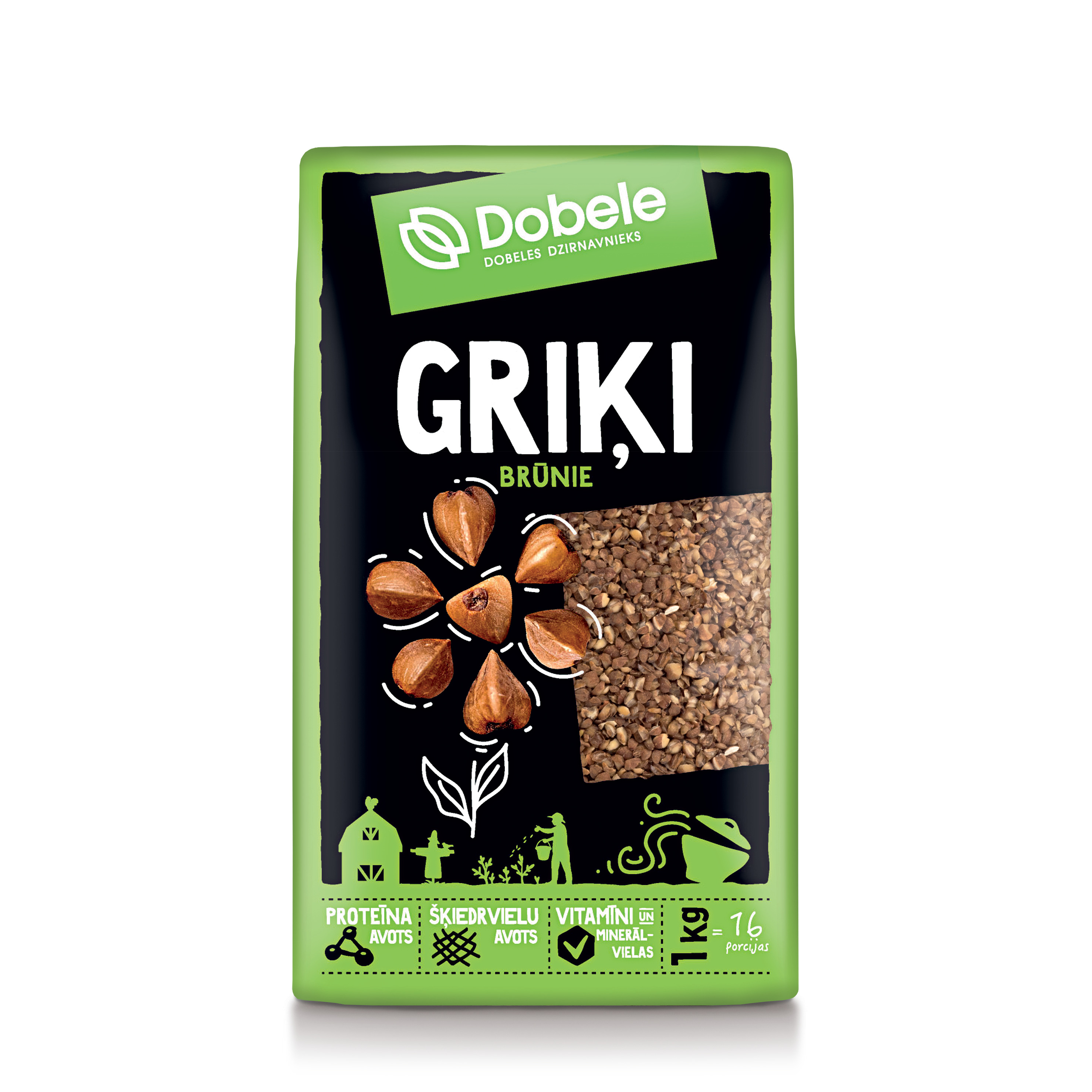 Griķi brūnie 1kg, Dobele