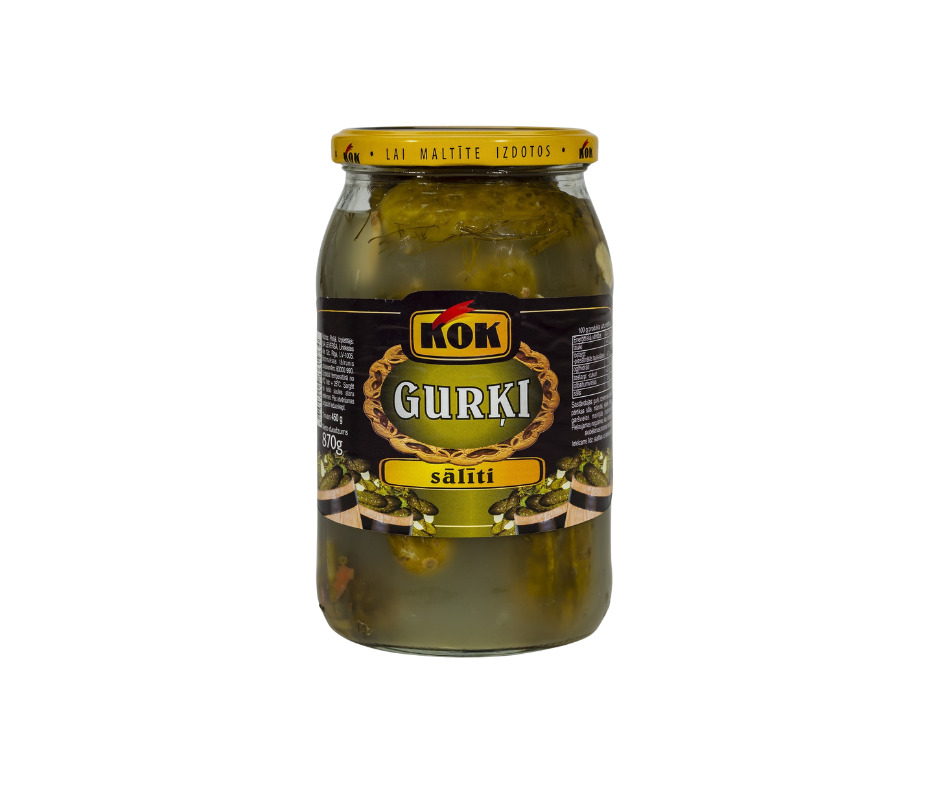 Gurķi sālīti 870g (500g), KOK