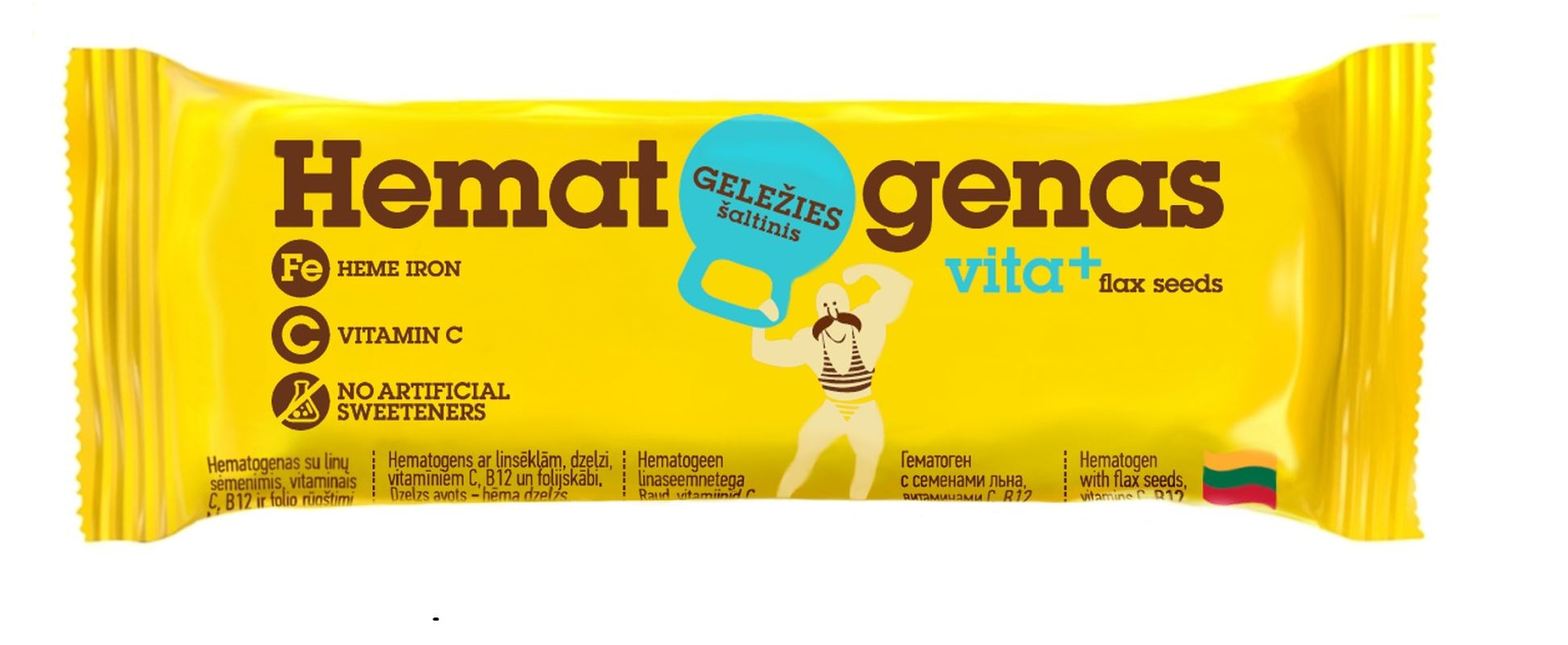 Hematogens Hematogenas Vita+ ar linsēklām un vitamīniem 50g