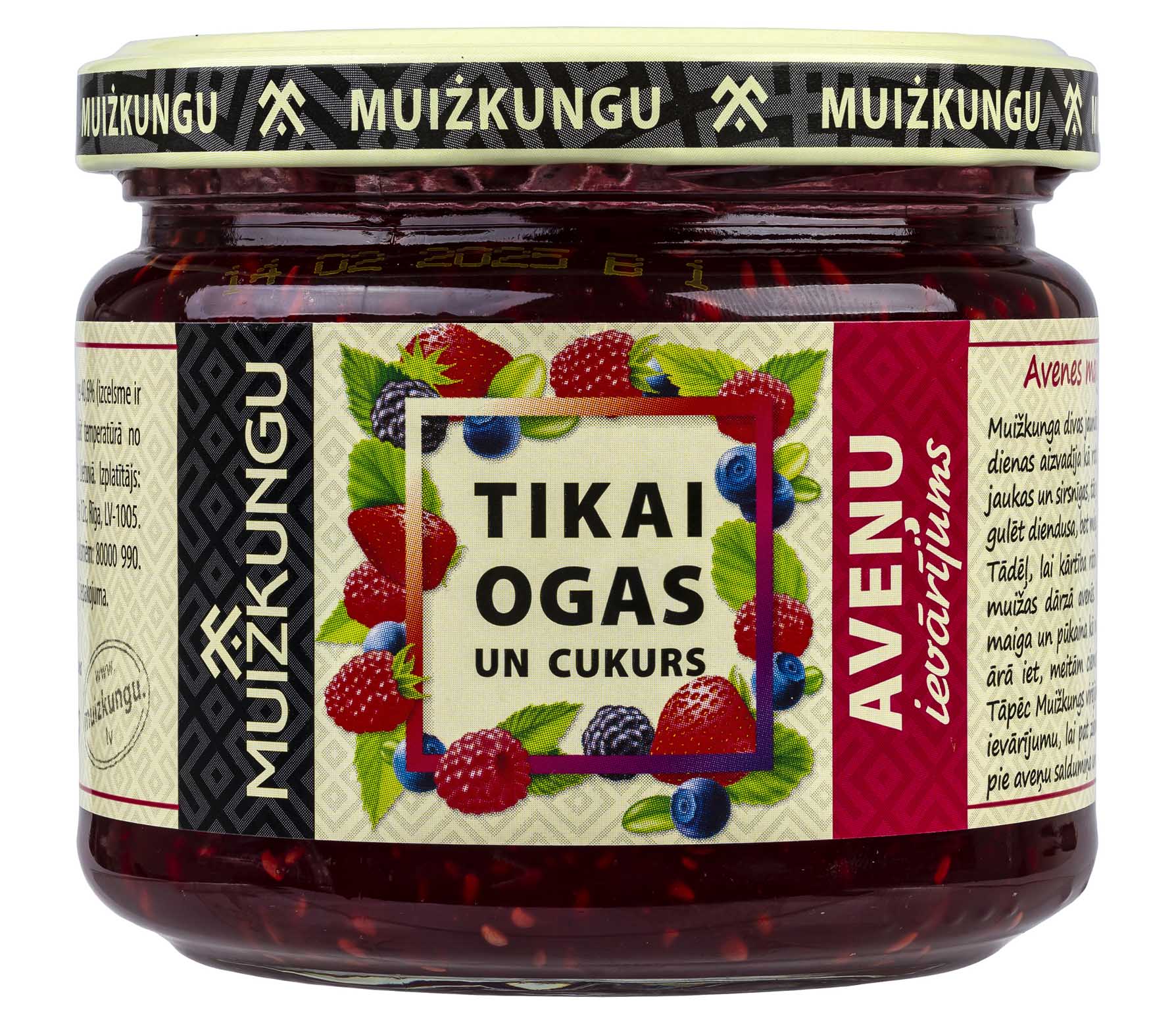 Ievārījums Aveņu 350g, Muižkungu.