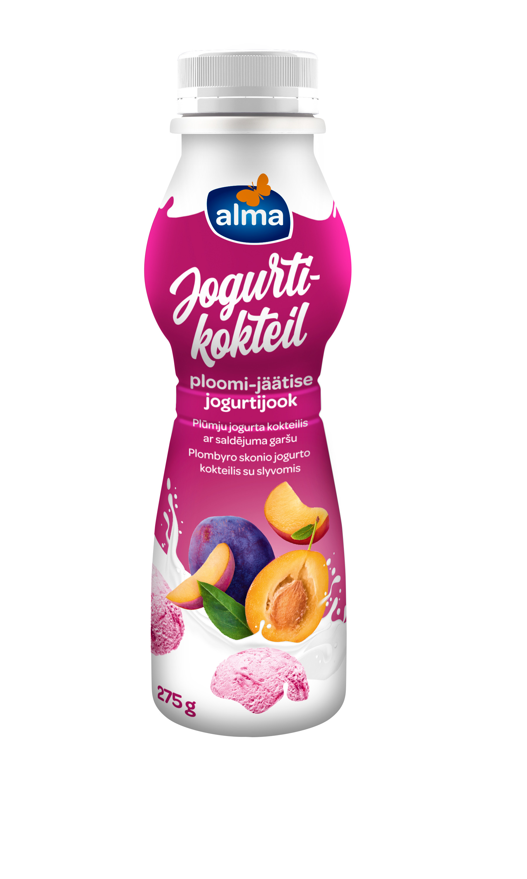 Jogurta dzēriens ar plūmju saldējuma garšu 275g, Alma