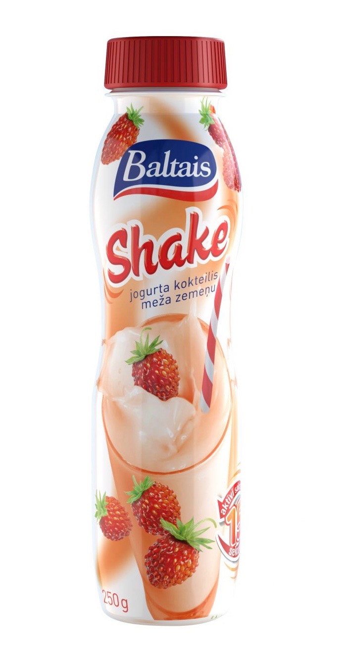 Jogurta kokteilis meža zemeņu Shake 250g, Baltais