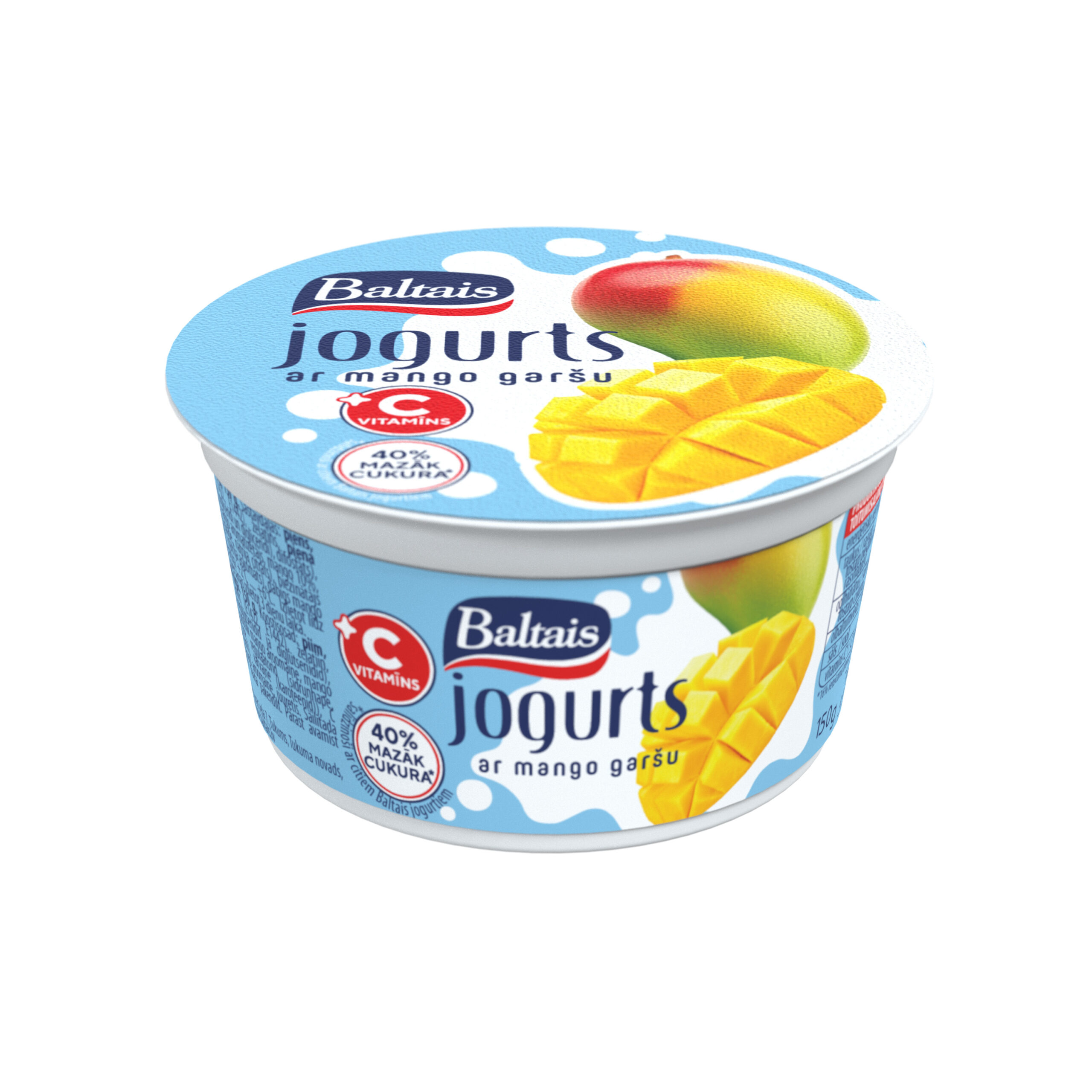 Jogurts ar mango garšu un C vitam. 150g, Baltais