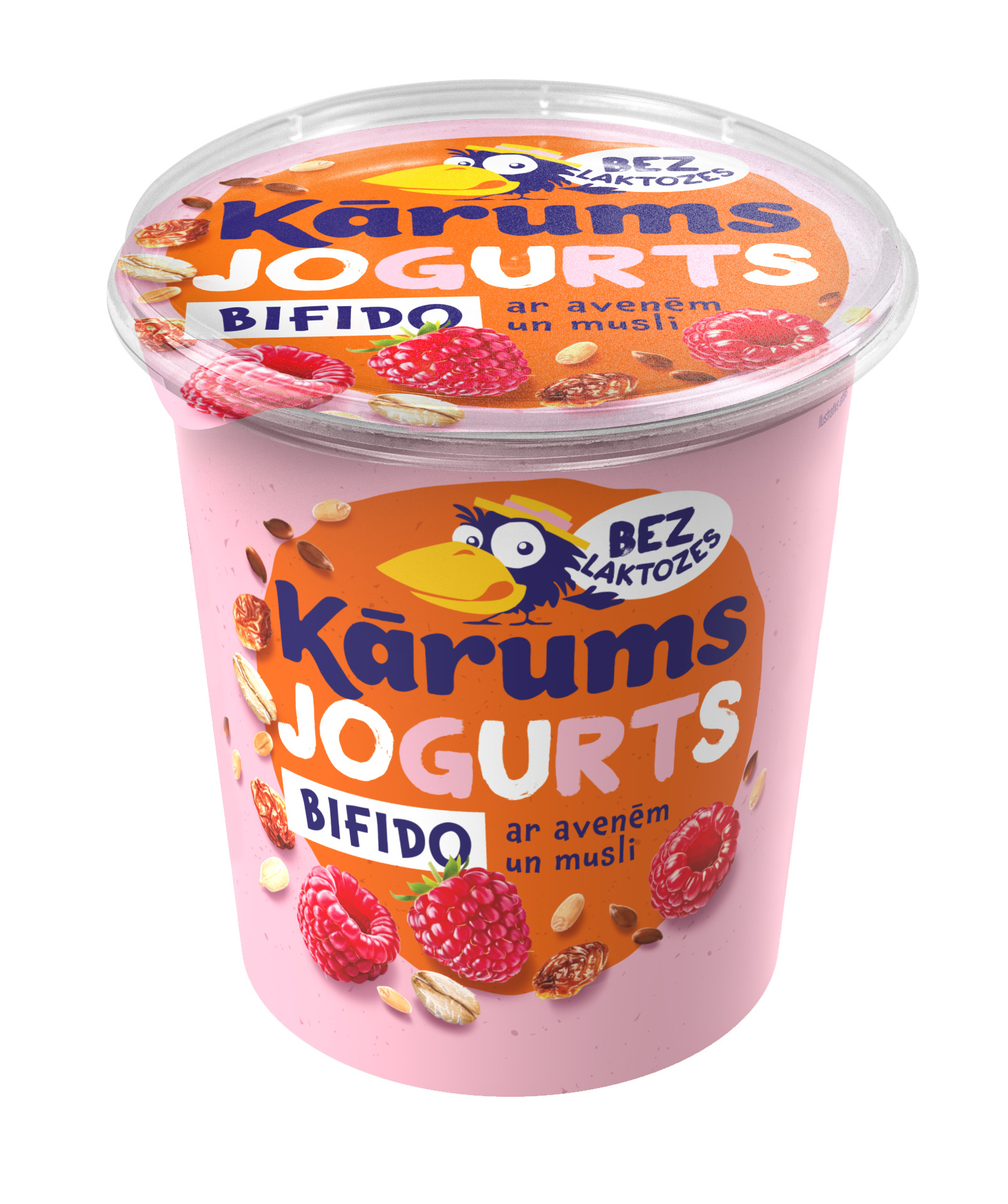 Jogurts Bifido ar avenēm un musli, bez laktozes 350g, Kārums