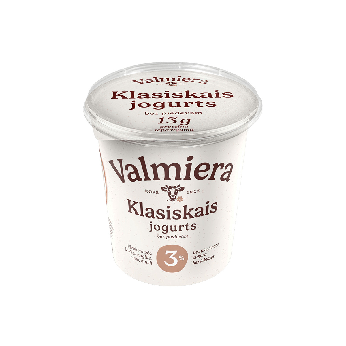 Jogurts Klasiskais bez laktozes 3% 350g, Valmiera