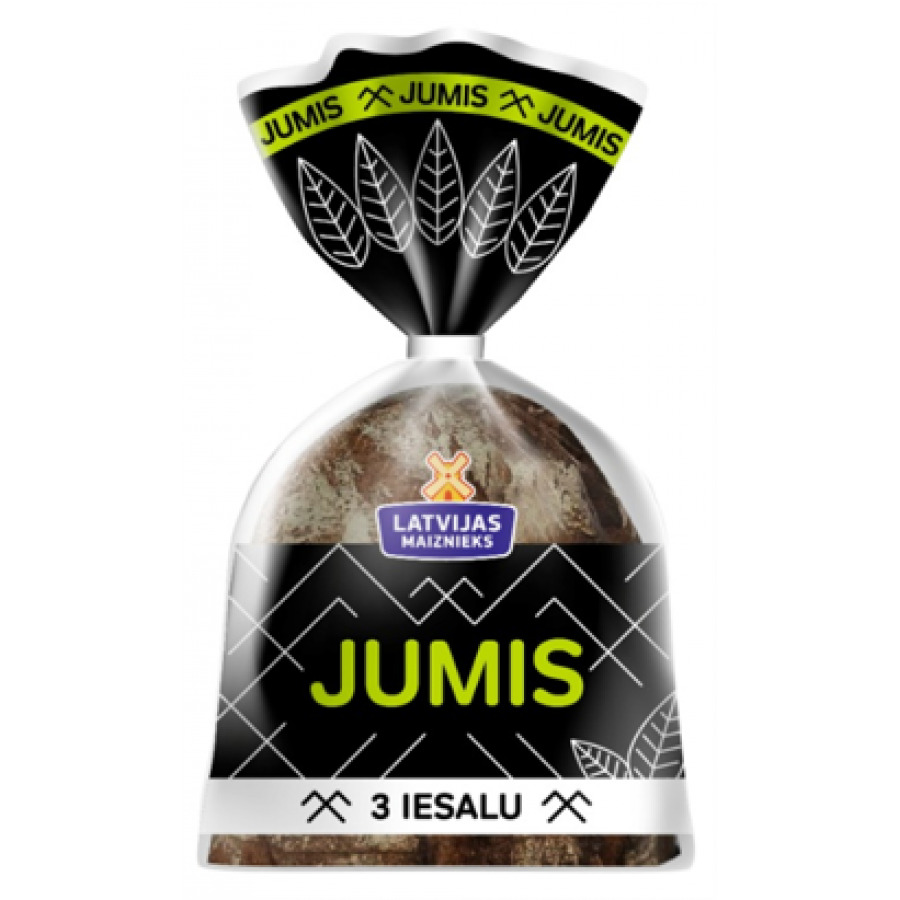 JUMIS 3 IESALU RUDZU MAIZE BEZ RAUGA 390g, Latvijas Maiznieks