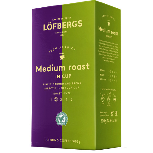 Kafija malta Medium In Cup 500g, Lofbergs