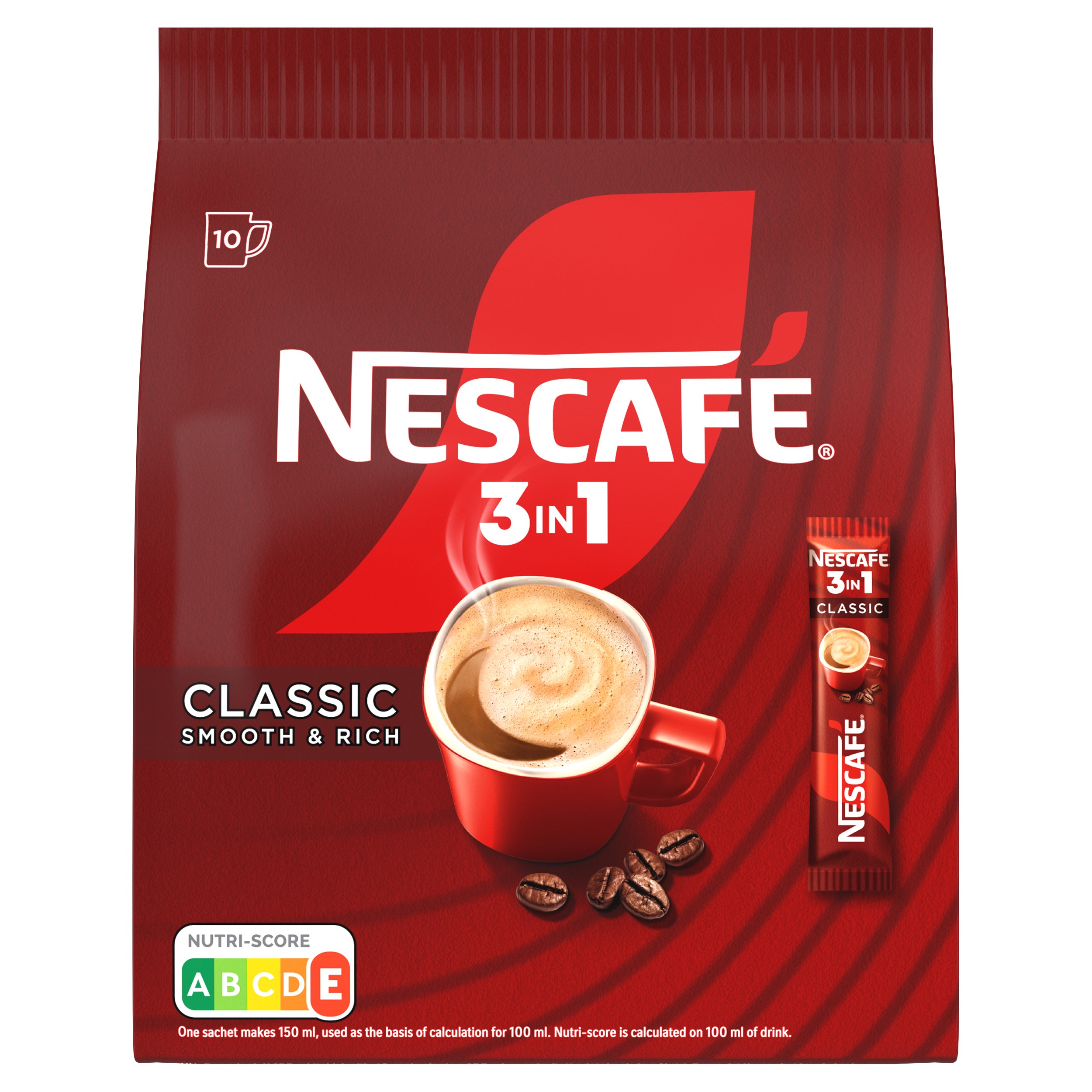 Kafija šķīstoša Classic 3in1 (paka), 165g, Nescafe