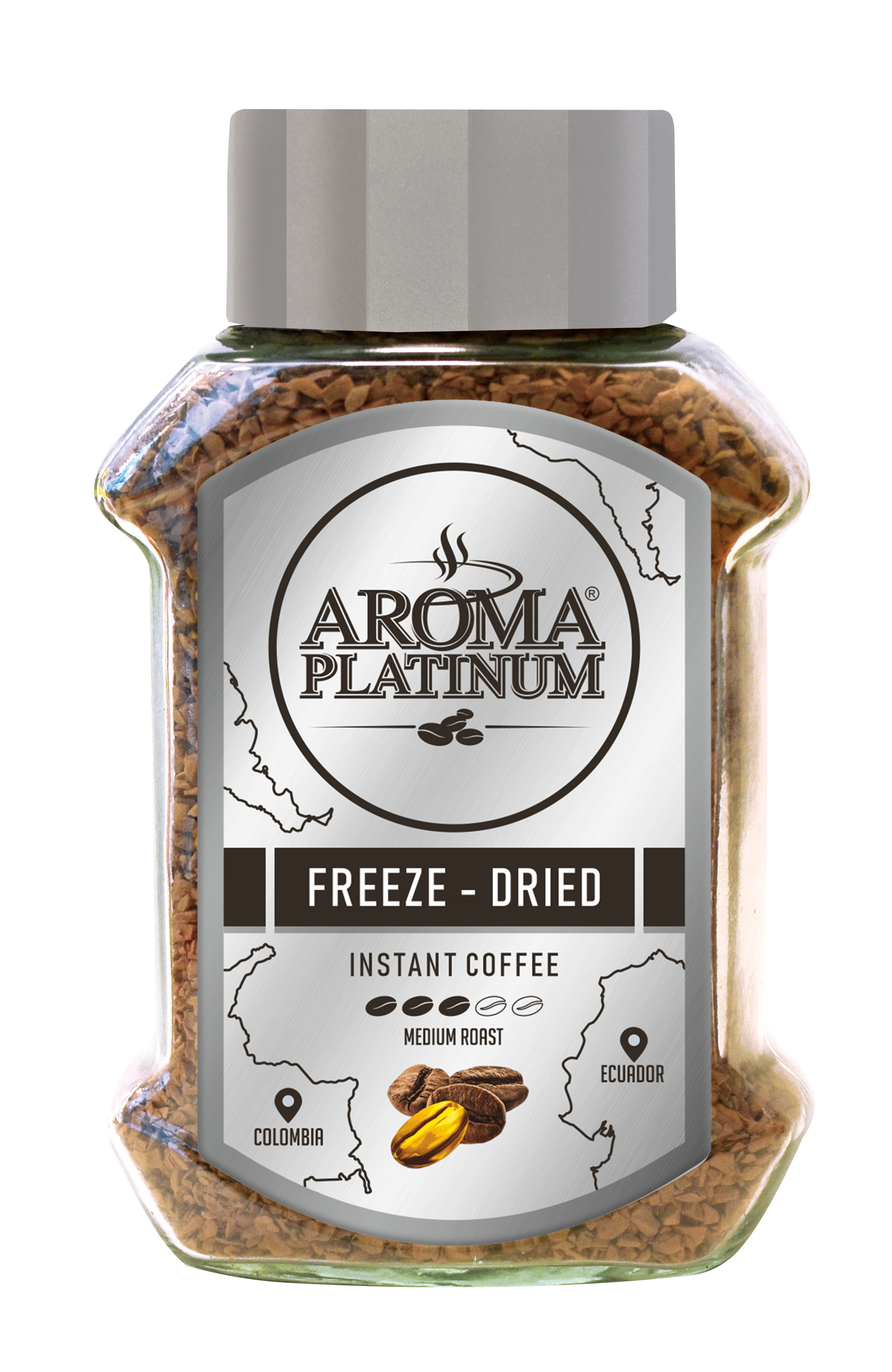 Kafija šķīstošā dabīgā gran. Aroma Platinum 100g