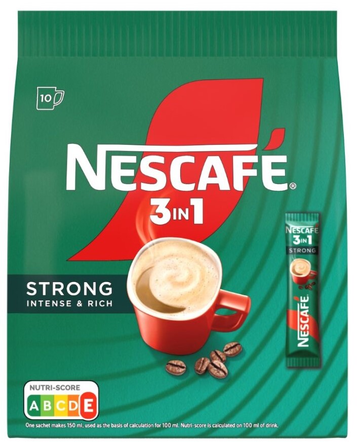 Kafija šķīstoša Strong 3in1 10x16g, Nescafe.