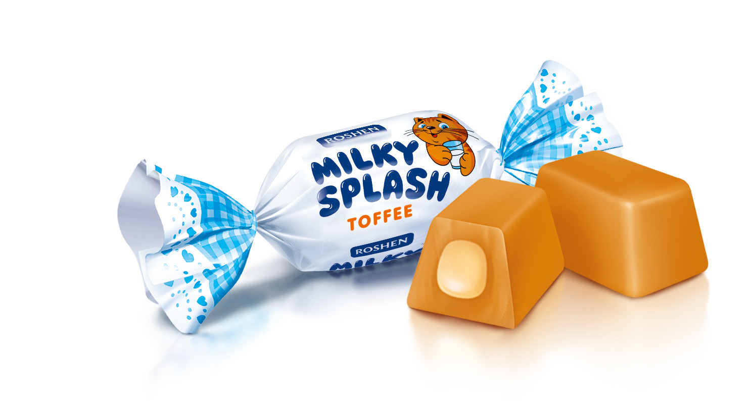 Karameles Īrisa Milky Splash Toffee, sveramas, Roshen