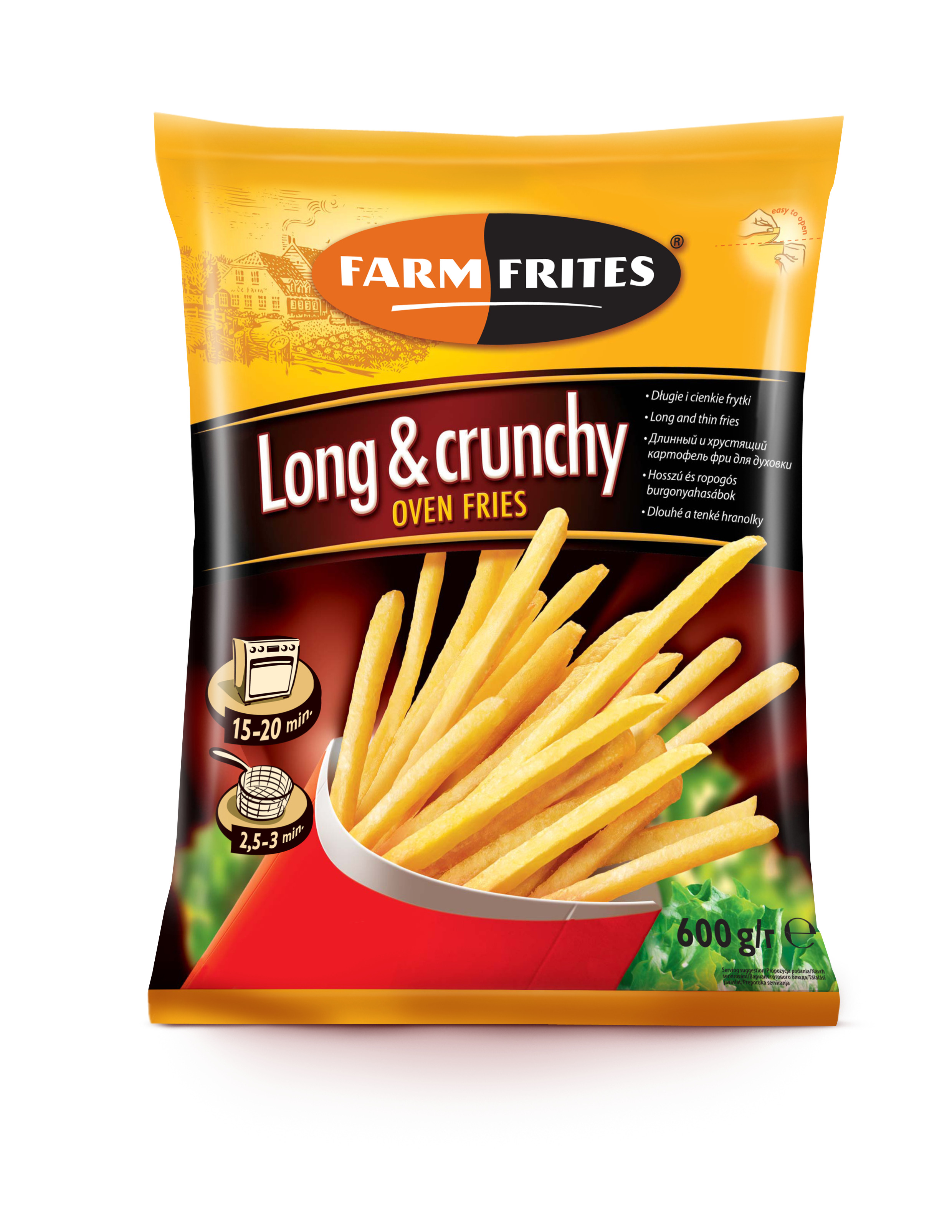 Kartupeļi Frī Long  and  crunchly 600g, Farm Frites