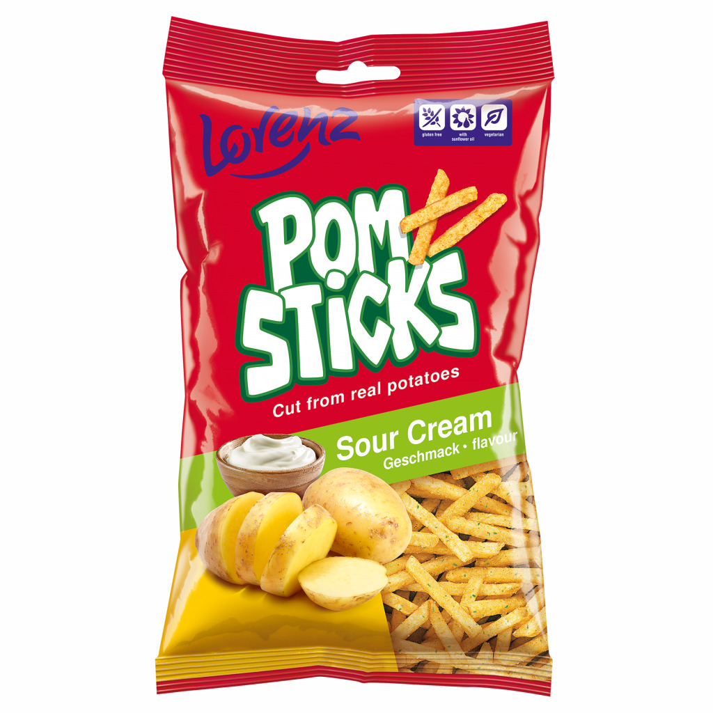 Kartupeļu salmiņi Pomsticks Sour Cream 100g, Lorenz