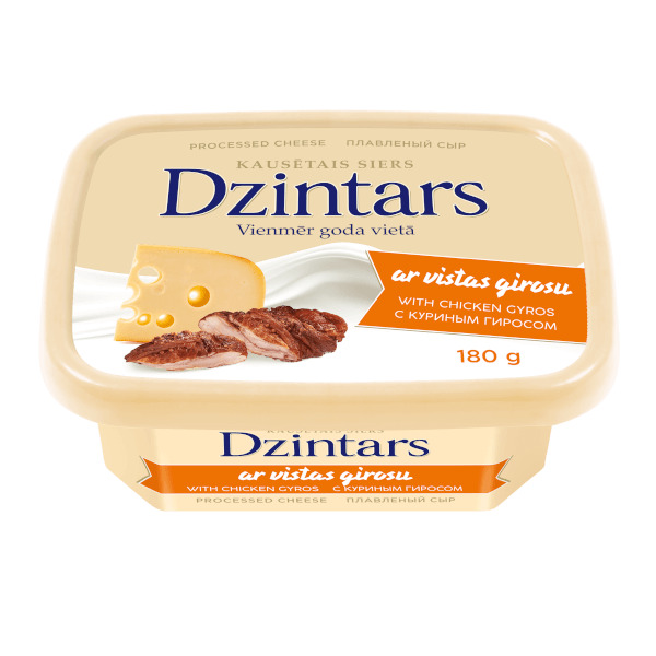 Kausētais siers ar vistas girosu 180g, Dzintars