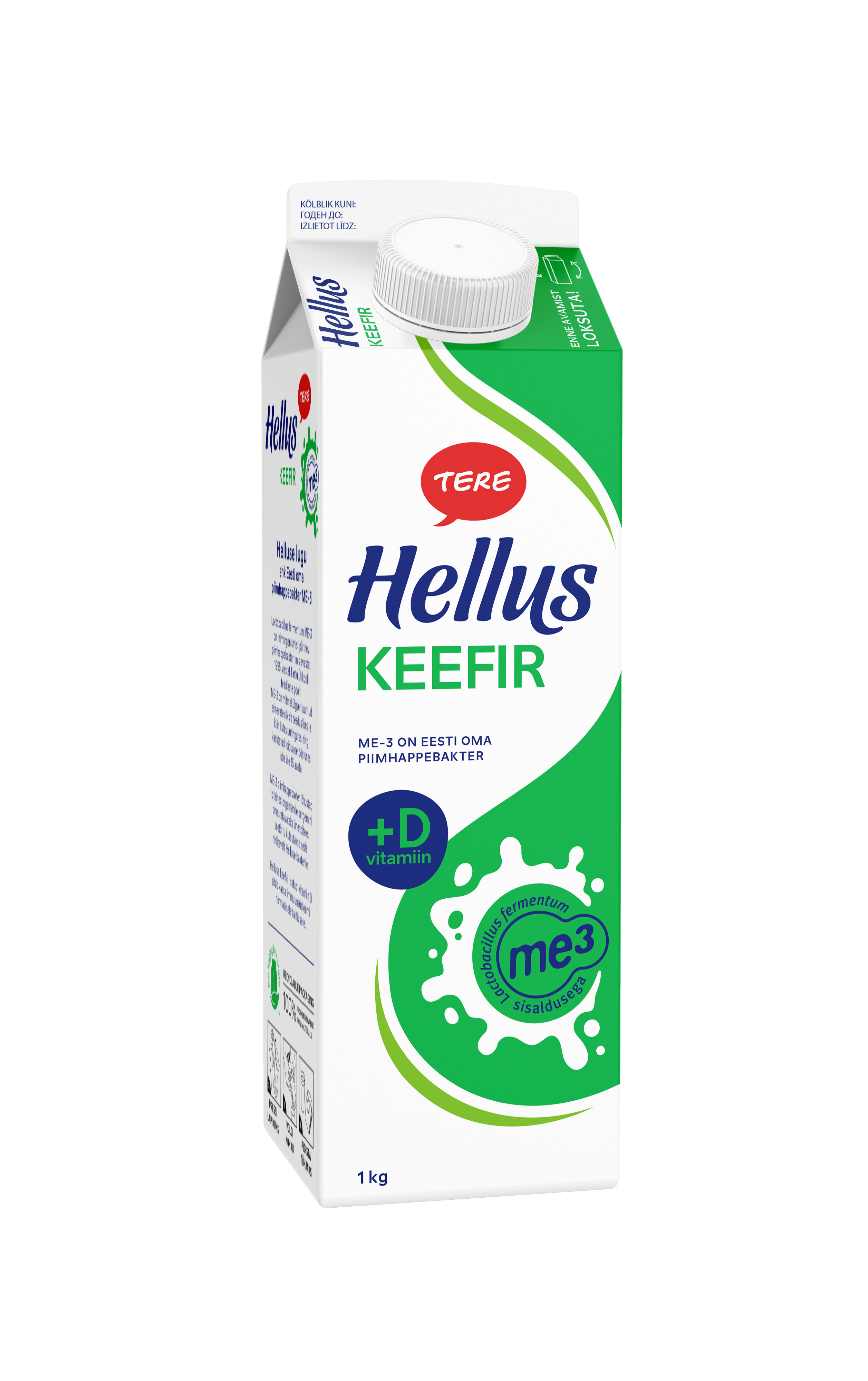 Kefīrs 2.5% ar D - vitamīnu 1kg, Tere