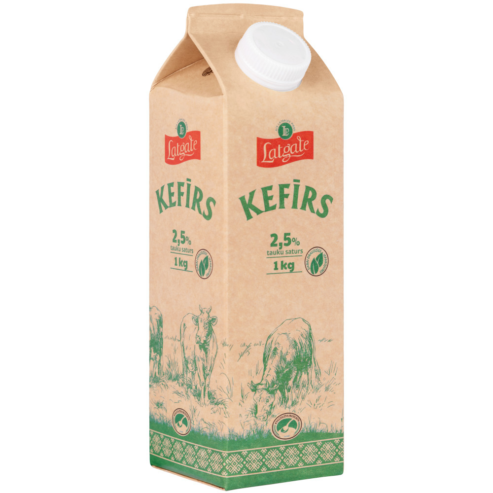Kefirs 2,5% t.s.LATGALE "Elo-pak" ar korki, 1l (dabai draudziga iepakojuma)