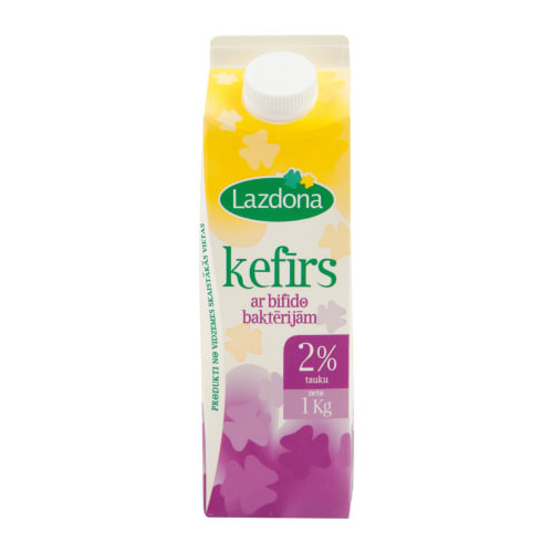 Kefīrs 2% elopakā 1kg, Lazdona