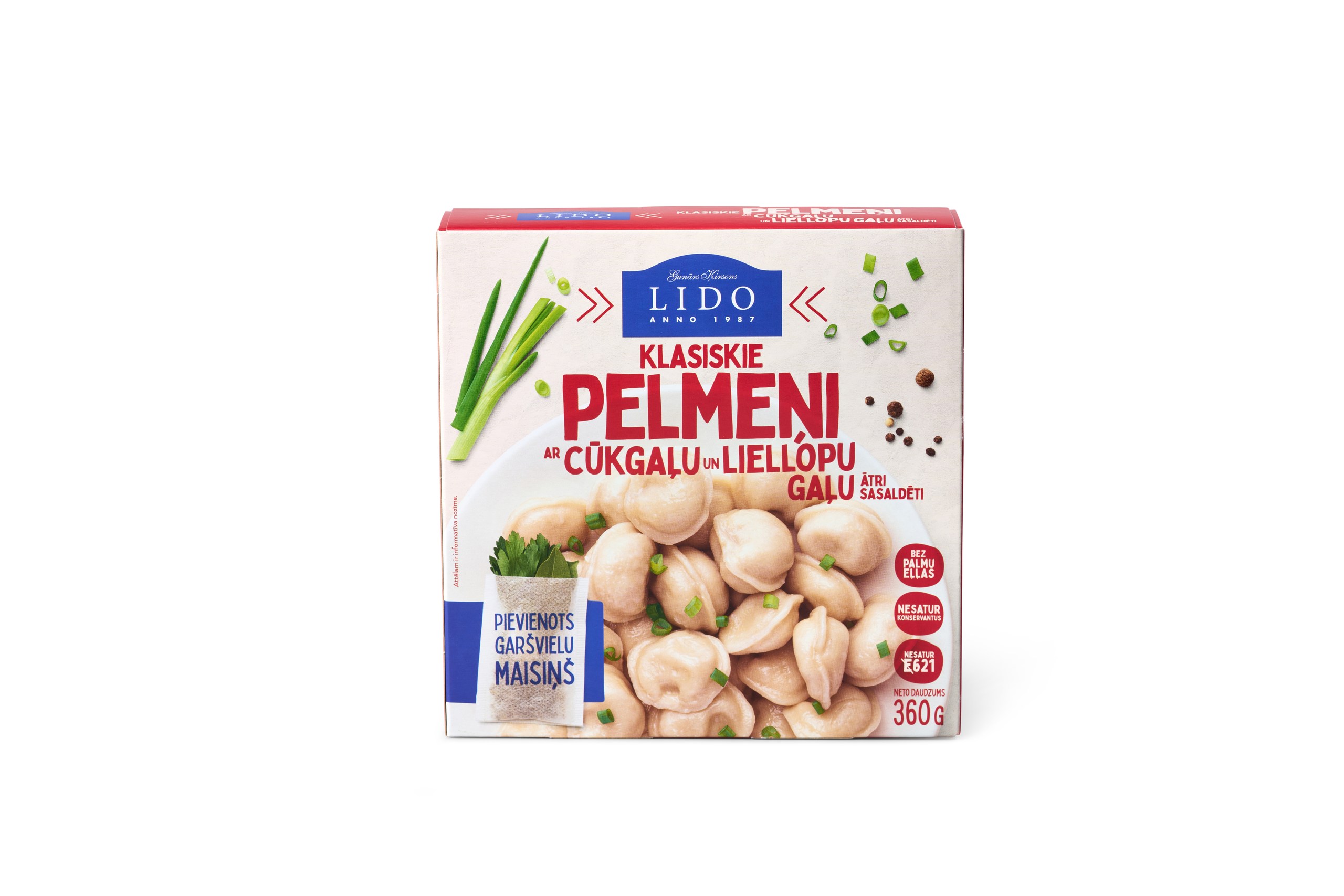 Klasiskie pelmeņi ar cūkgaļu un liellopu gaļu 360g, Lido