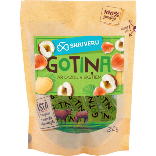 Konfektes Gotiņa ar lazdu riekstiem 250g, Skrīveru
