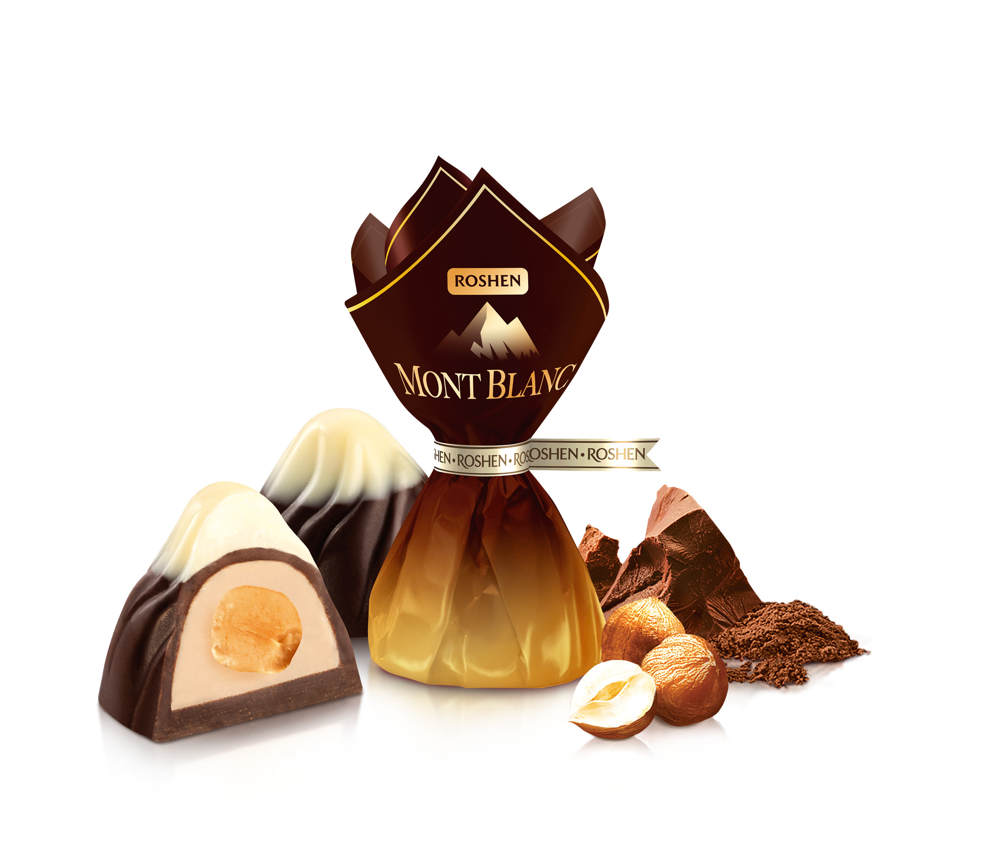 Konfektes Mont Blanc ar veselu lazdu riekstu, sveramas