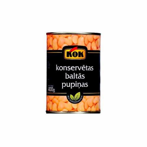 Konservētas baltās pupiņas 400g (240g), KOK