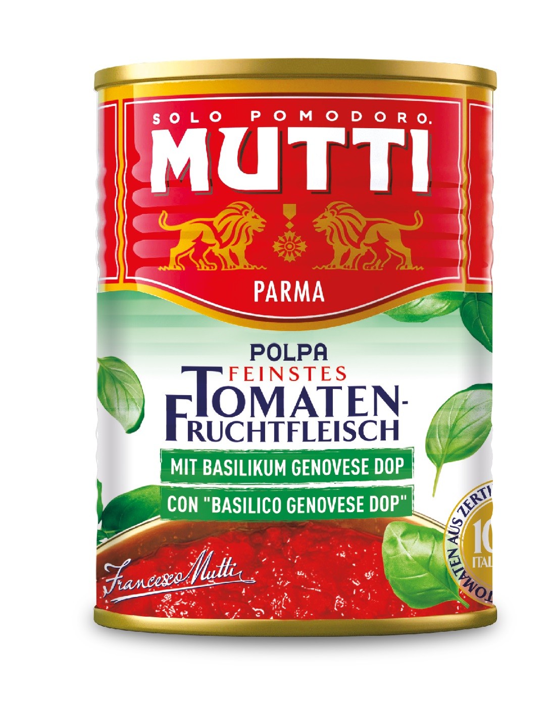 Konservēti kapāti tomāti ar baziliku 400g, Mutti