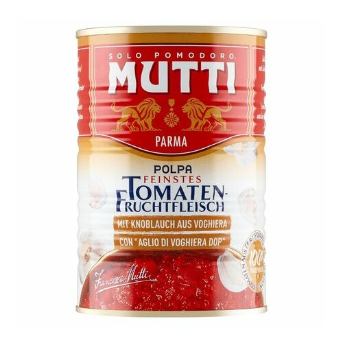 Konservēti kapāti tomāti ar ķiplokiem 400g, Mutti