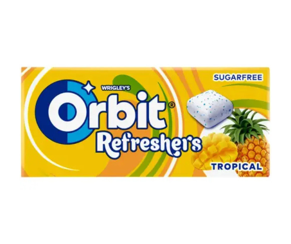 Košlājamā gumija Orbit Refreshers Tropical 15.6g