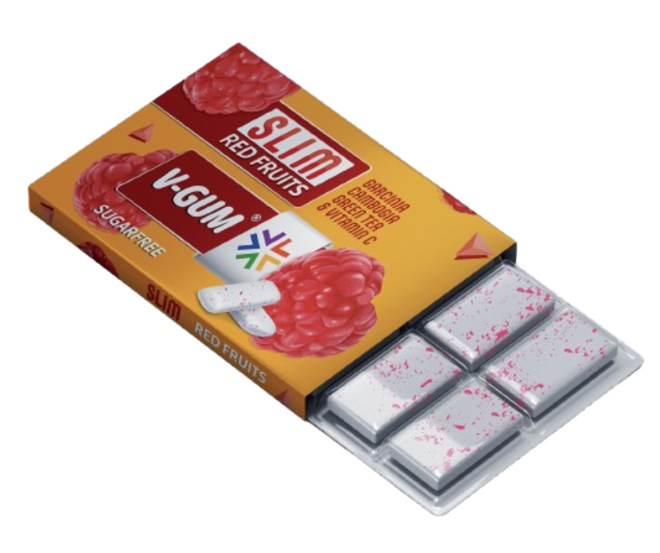 Košļājamā gumija Slim ar augļu garšu 17g, V-Gum.