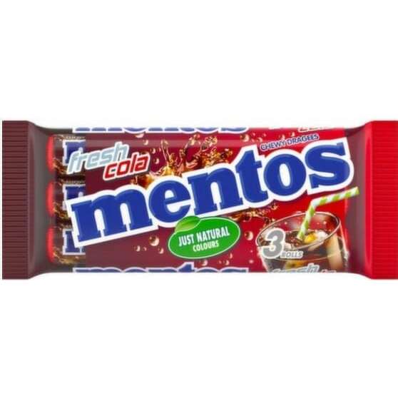 Košļājamās konfektes Cola 3x38g, Mentos