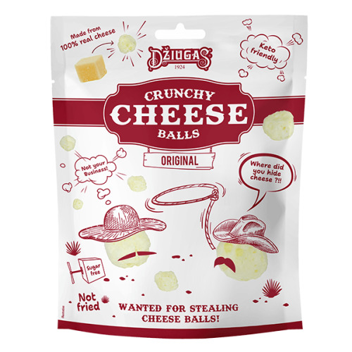 Kraukšķīgas siera bumbiņas 40% 40g, Džiugas