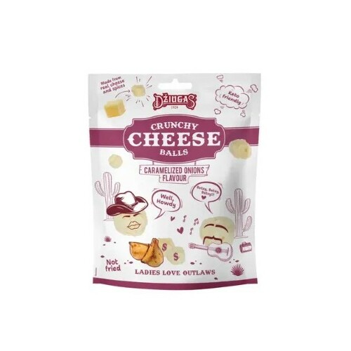 Kraukšķīgas siera bumbiņas ar karamelizētu sīpolu garšu 45% 40g, Džiugas