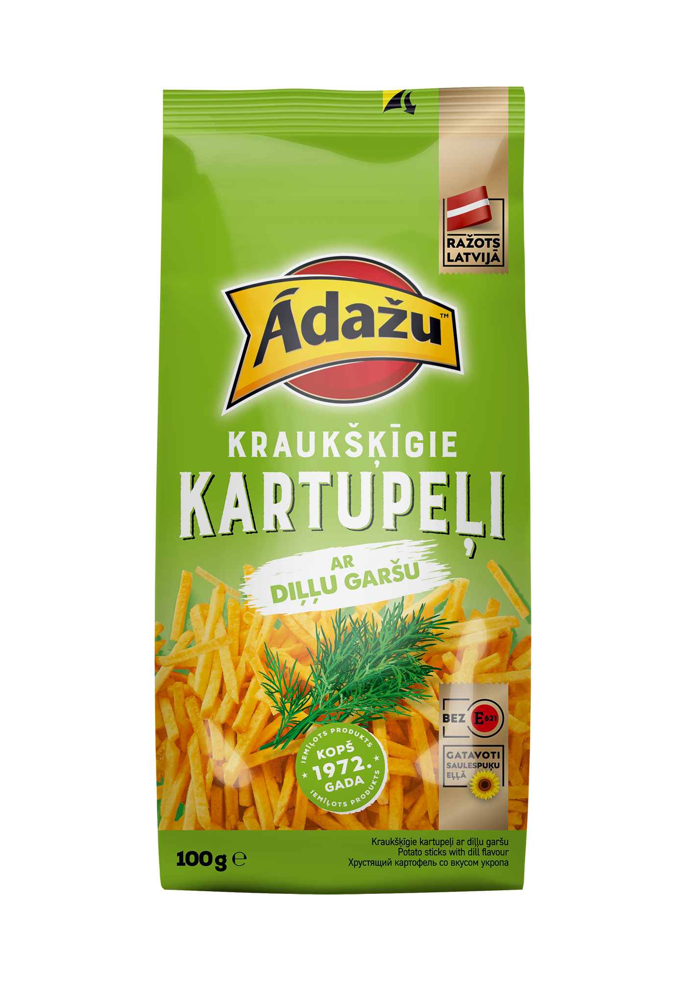 Kraukšķīgie kartupeļi Dille 100g, Ādažu