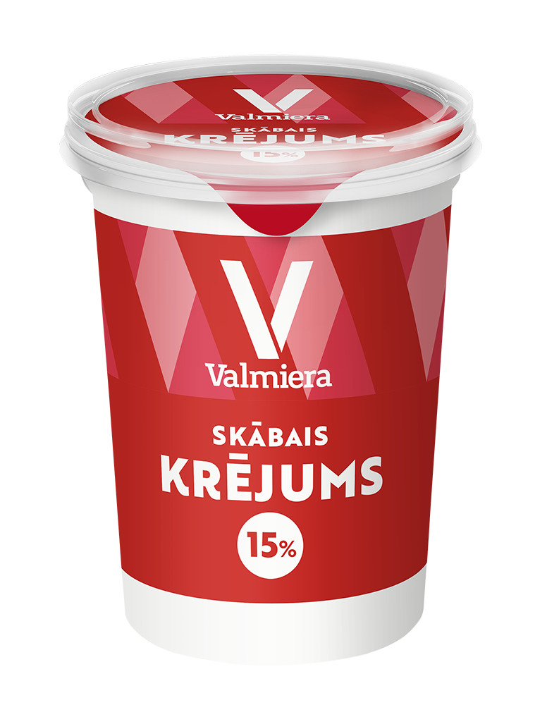 Krējums skābais 15% 450g, Valmiera