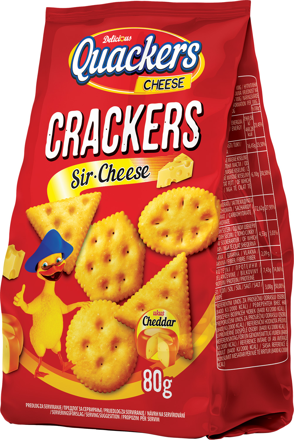 Krekeri ar siera garšu 80g, Delicious Quackers