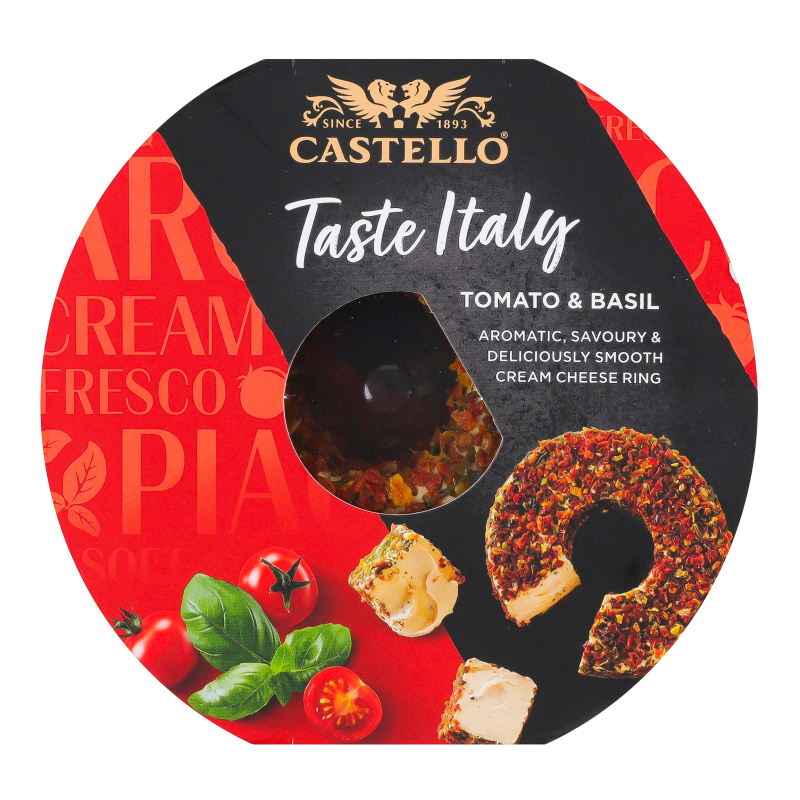Krēmsiers ar tomātiem un baziliku 125g, Castello