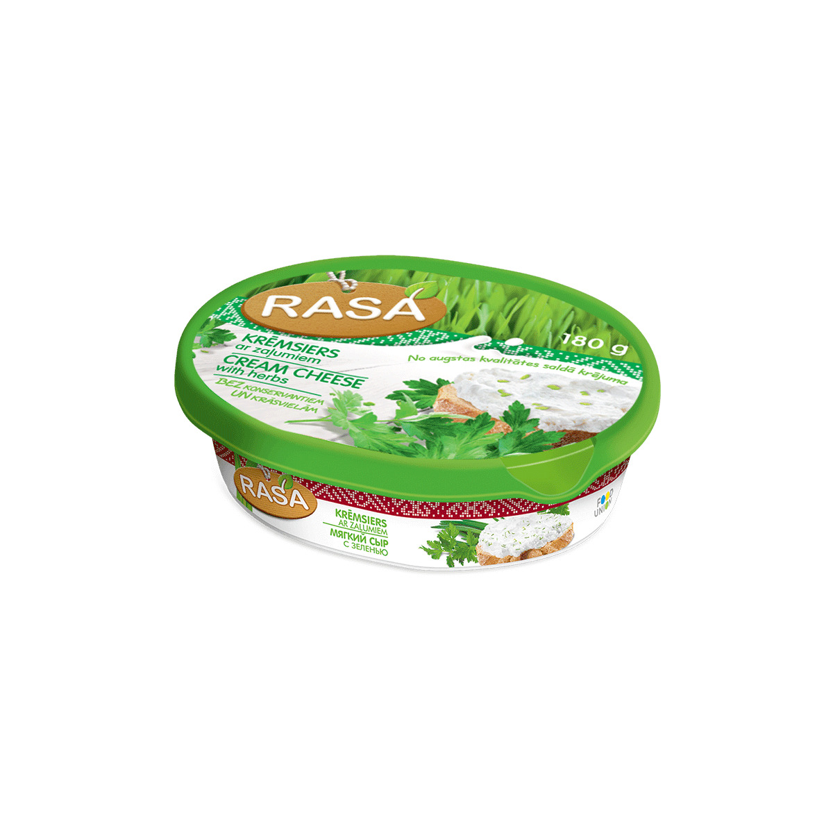 Krēmsiers ar zaļumiem un garšaugiem 62.5% 180g, Rasa
